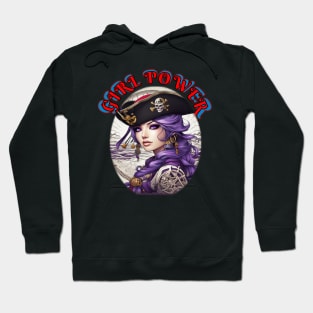 Girl power, purple pirate wench Hoodie